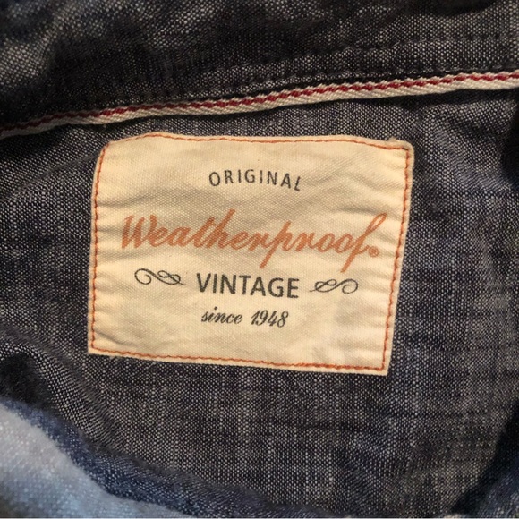 Weatherproof Vintage - Grey Denim Style Button Down Shirt - X-LARGE - Picture 6 of 13